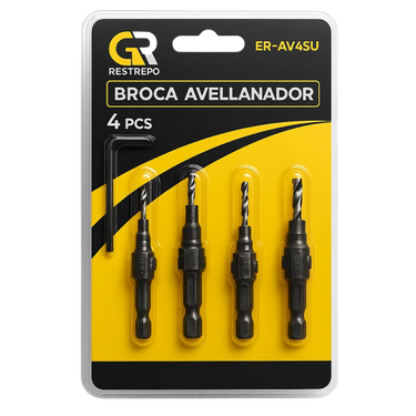 Juego de 4 Brocas Avellandoras x4 Piezas